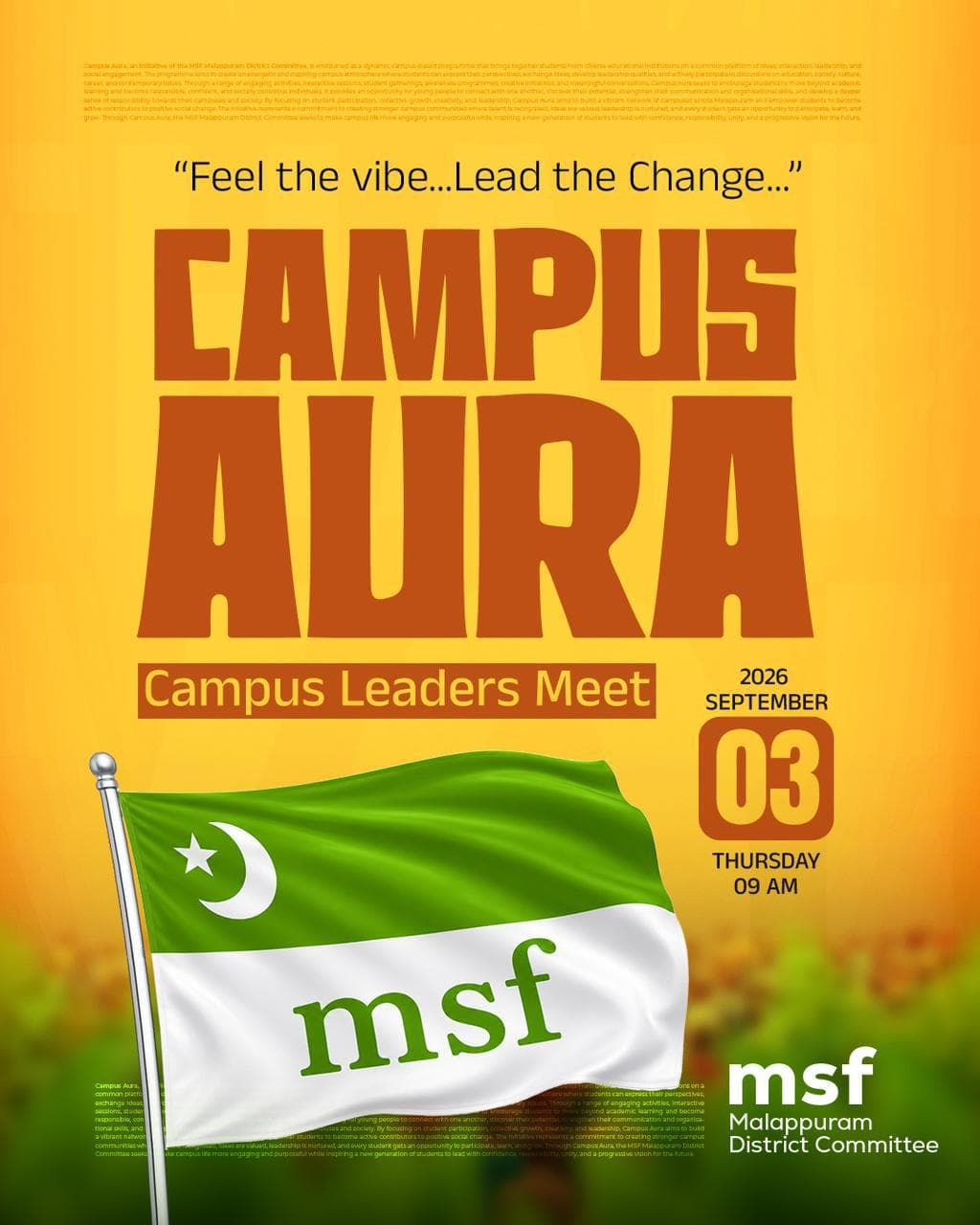 Campus Aura -- msf Campus Conference 2026 event poster